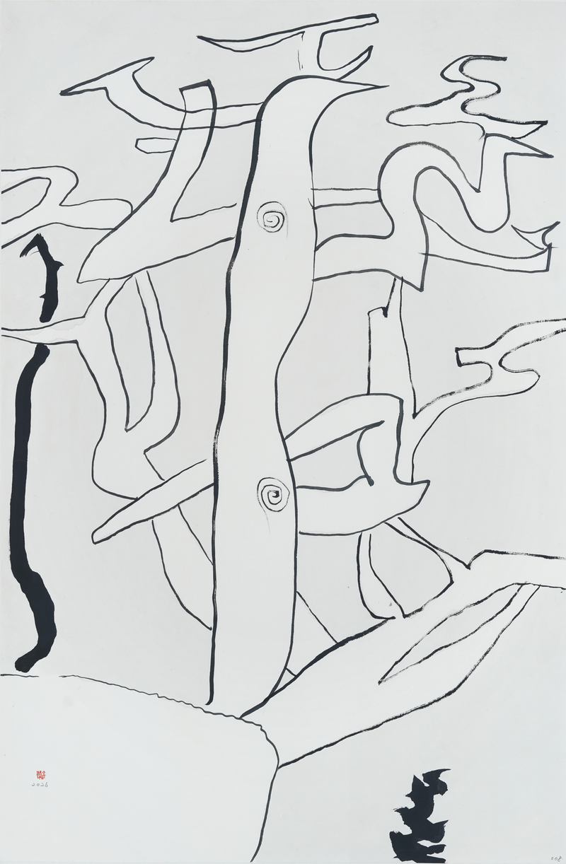 장병언, structure landscape 008, ink_on_paper, painting, 2026
